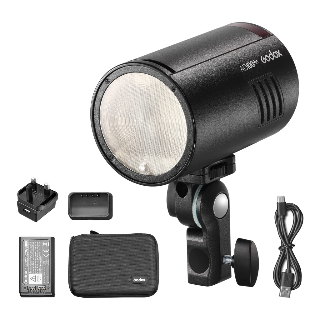 GODOX AD100Pro Pocket Studio Flash Light Photography Strobe with OLED Screen 5800K Built-in