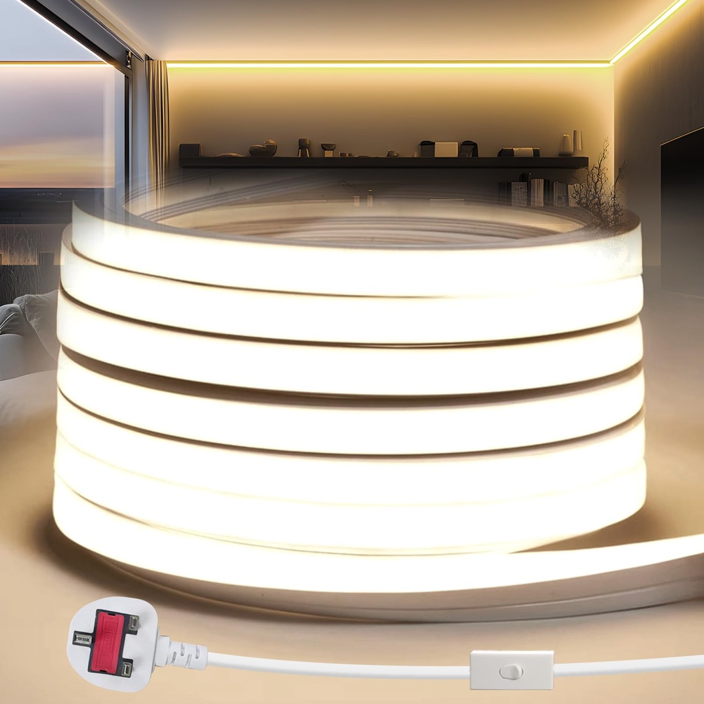 YOODI LED Neon Strip 20M 220V Cuttable Outdoor Waterproof IP65 Flexible 4000K Neutral Light