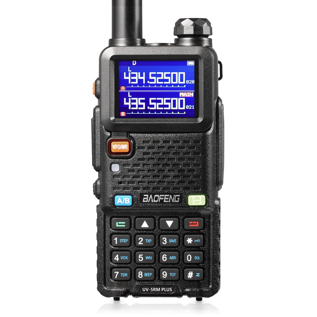 BAOFENG UV-5RM Plus Amateur Radio Multi-Band Walkie Talkie, Rechargeable Handheld Radio wit