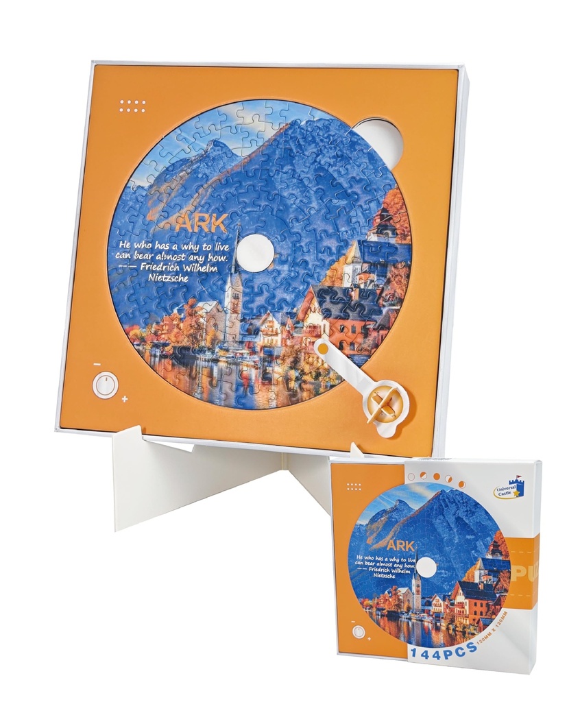 Universal Castle 144 Pieces CD Jigsaw Puzzle for Adults, Unique Round Art with Inspirationa