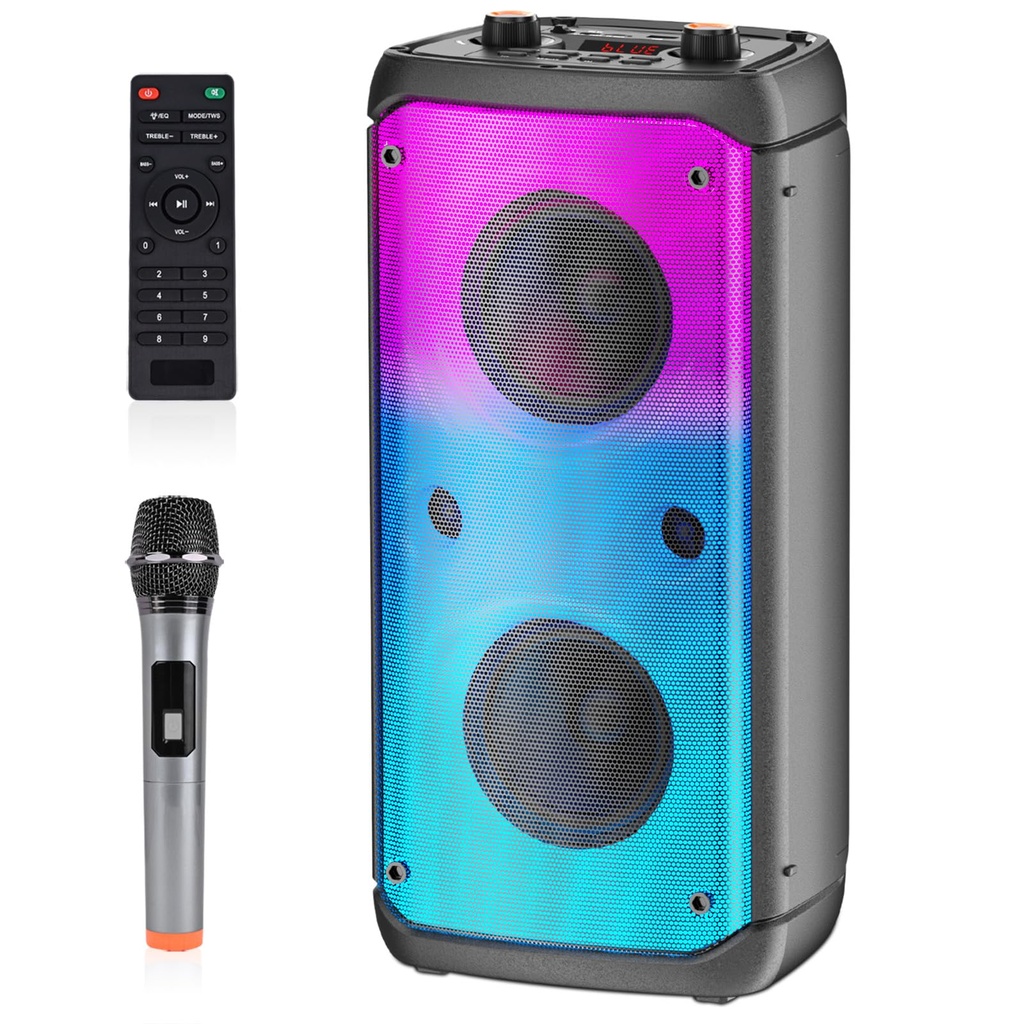 TAMPROAD Bluetooth Speaker, 80W Peak Wireless TWS Portable Outdoor Party Speakers with Subwoofer