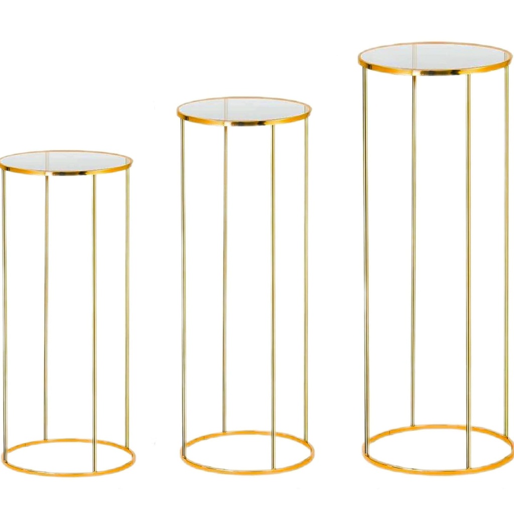 Tectsia 3pcs Metal Cylinder Pedestal Stand for Party, Cilindros Para Decoraciones De Fiestas