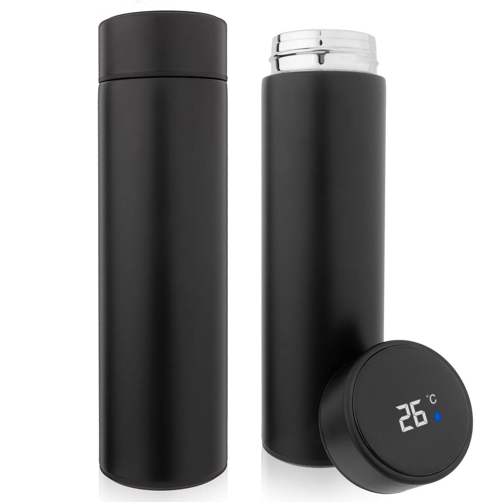 QiCheng&LYS 500ML Travel Mug, Flask with Temperature Display Vacuum Cup with Flask 304 Stain