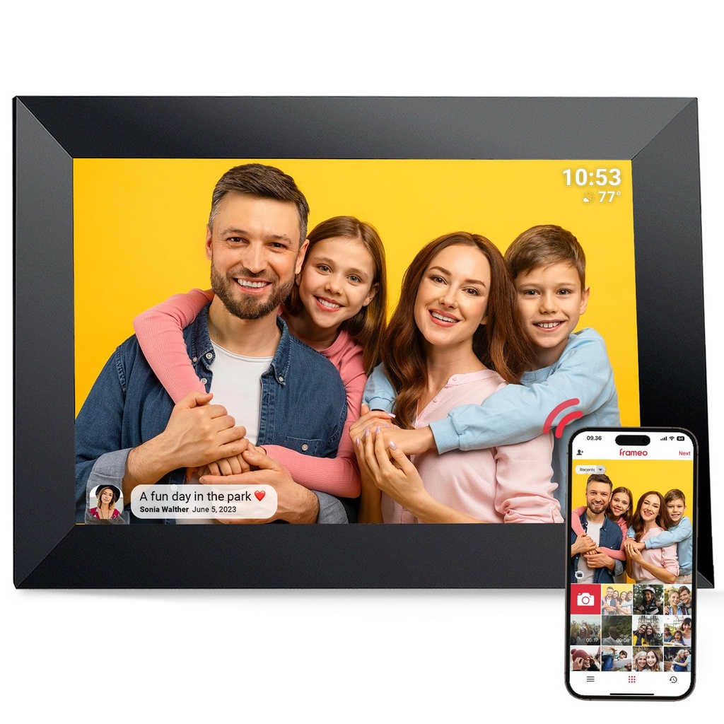 Frameo Digital Picture Frame VESWWE 10.1 IN Digital Photo Frame WiFi 1280x800 IPS Touch Scr