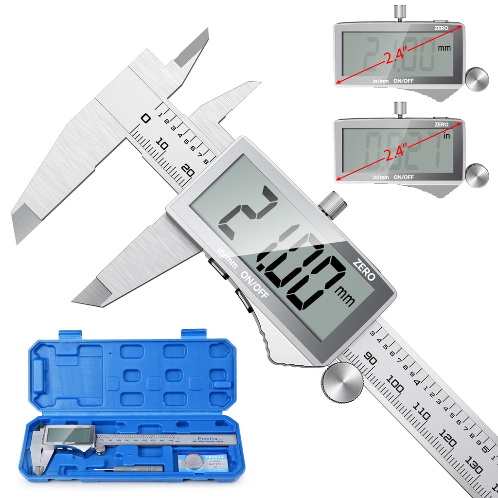 Digital Vernier Caliper, Preciva Electronic Calipers 150mm with Extraordinary LCD Screen, Pr