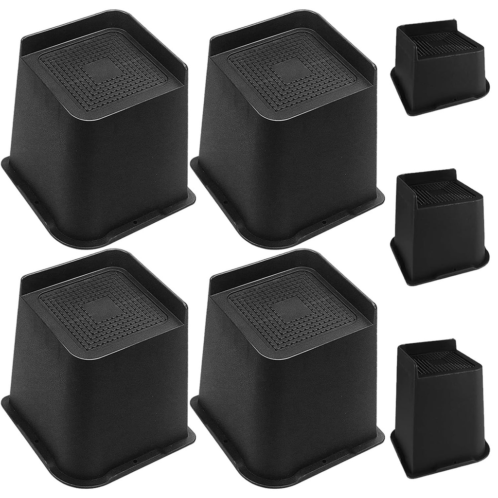 Duscdesp Bed Risers 6Inch Furniture Risers Bed Legs Sturdy Heavy Duty Chair Raisers L-Shape