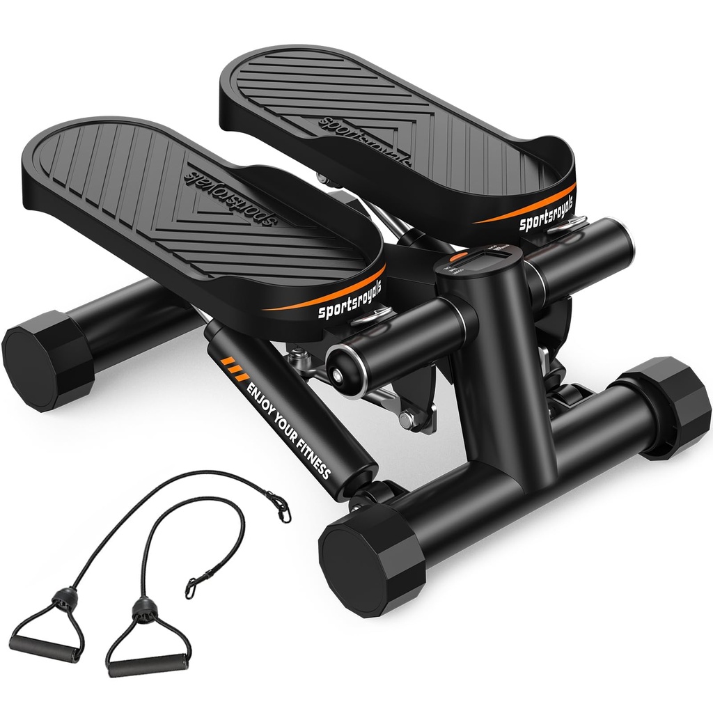 Sportsroyals Stair Stepper for Exercises-Twist Stepper with Resistance Bands and 150 kg Weight