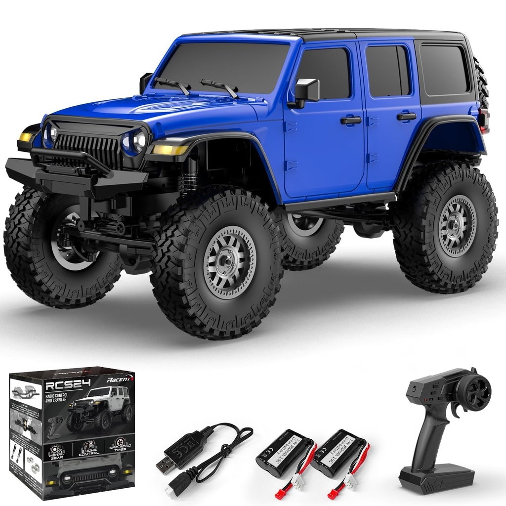 RACENT Remote Control Car, 1:24 Scale Remote Control Truck 30MPH 4WD Off-Road Pick-up Truck