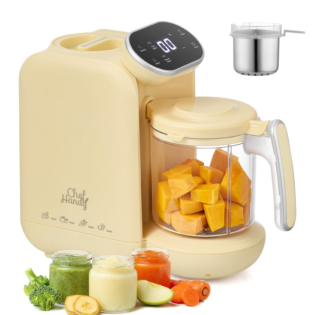 Chefhandy Baby Food Maker, 5 in 1 Baby Food Processor with Stainless Steel Steam Basket, Foo