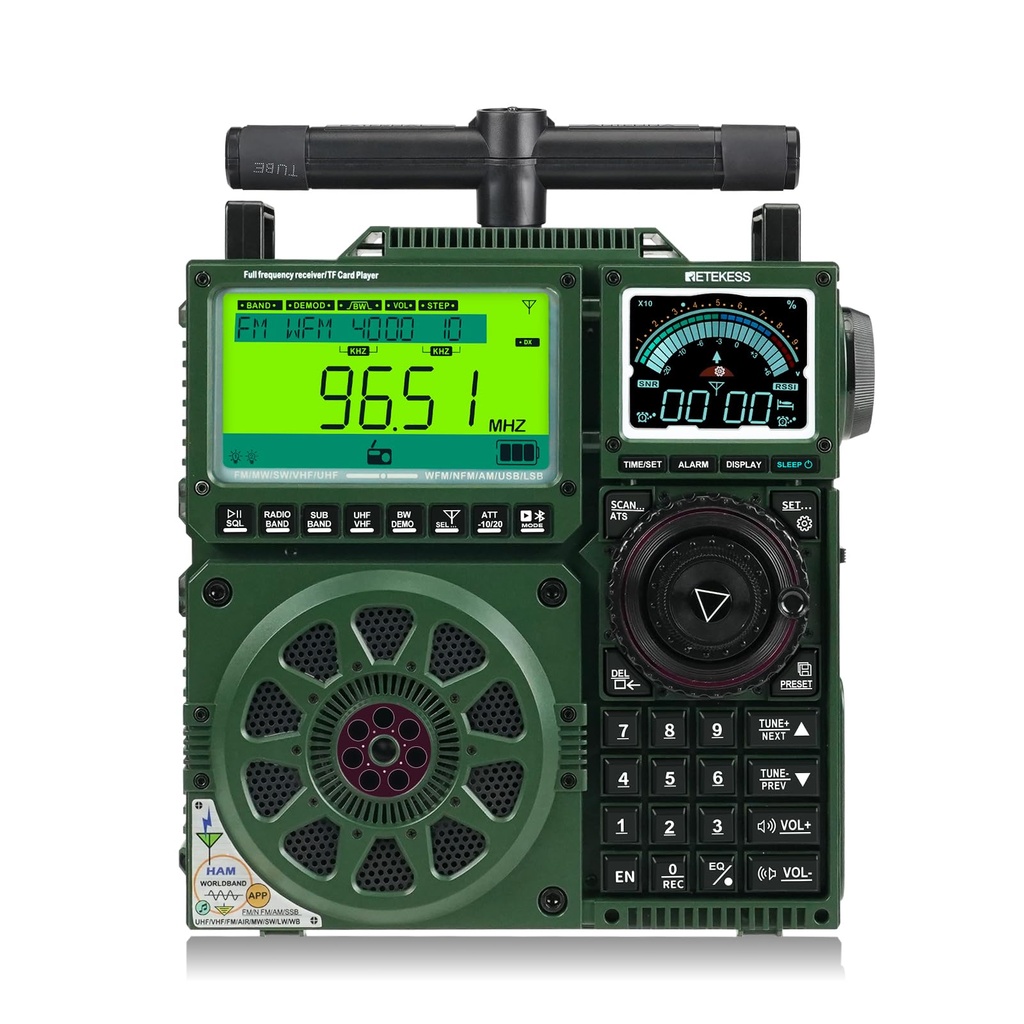 Retekess TR113 Full Band Radio,AIR SSB,Portable Digital Radio,Advanced,APP Remote,Extra Ante