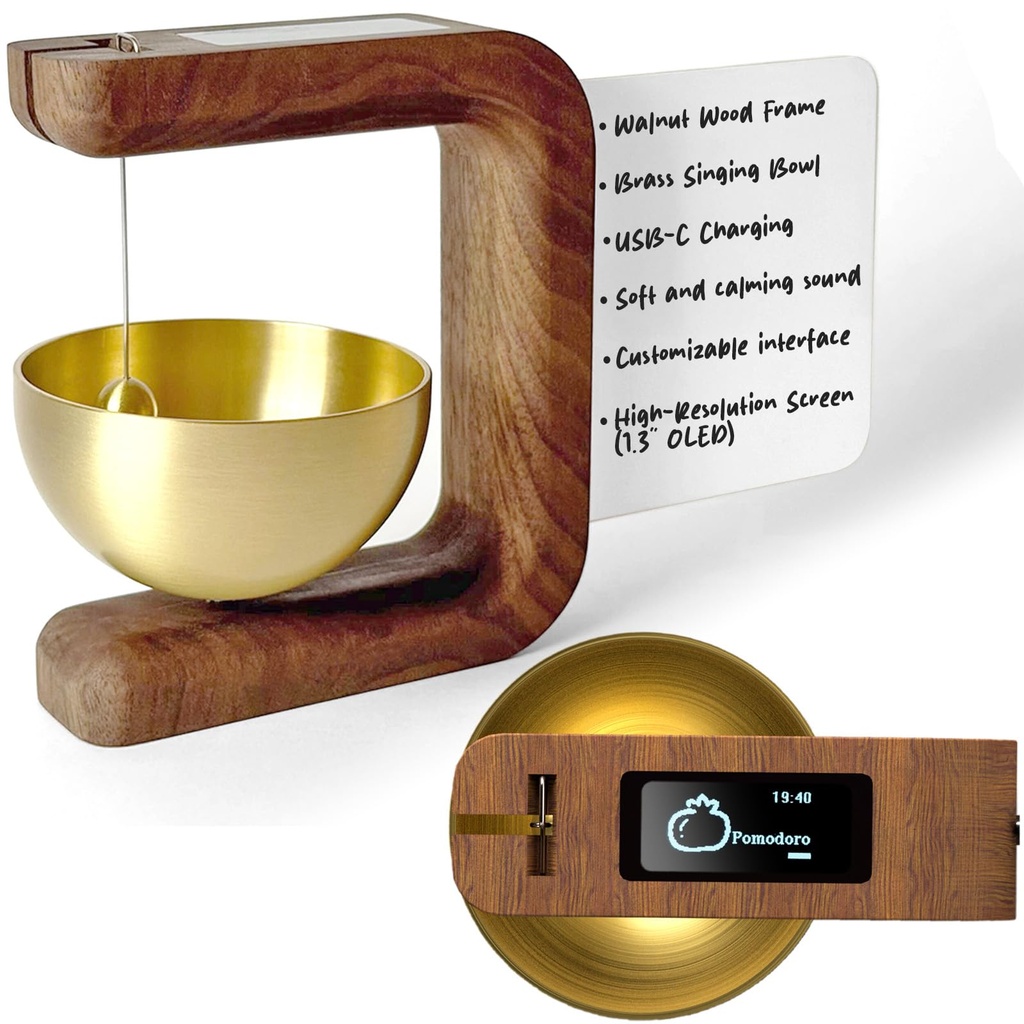 Pro Timer P2 - Elegant Wooden Pomodoro Timer - An Original Productivity Tool with Magnetic M