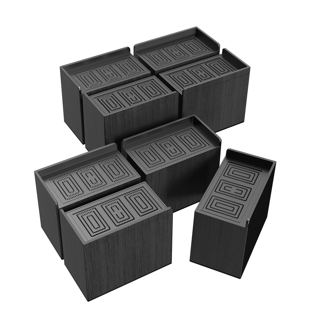 MYMULIKE Bed Risers 5 inch Heavy Duty Rectangular Furniture Risers,Up to 6000 Lbs L shaped D