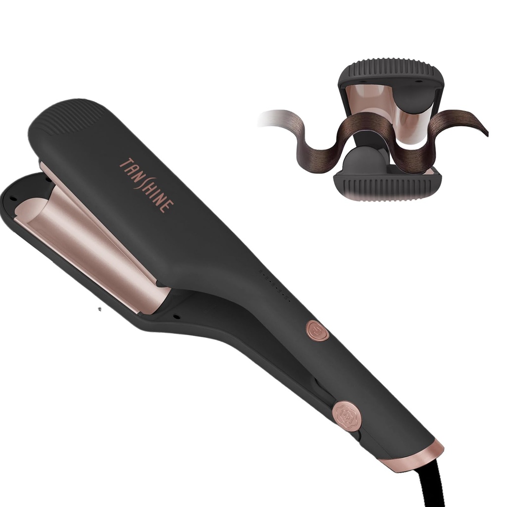 TANSHINE 32mm Hair Waver Crimper for Women, Mermaid Beach Waver Hair Curler, Wave Curling Iron