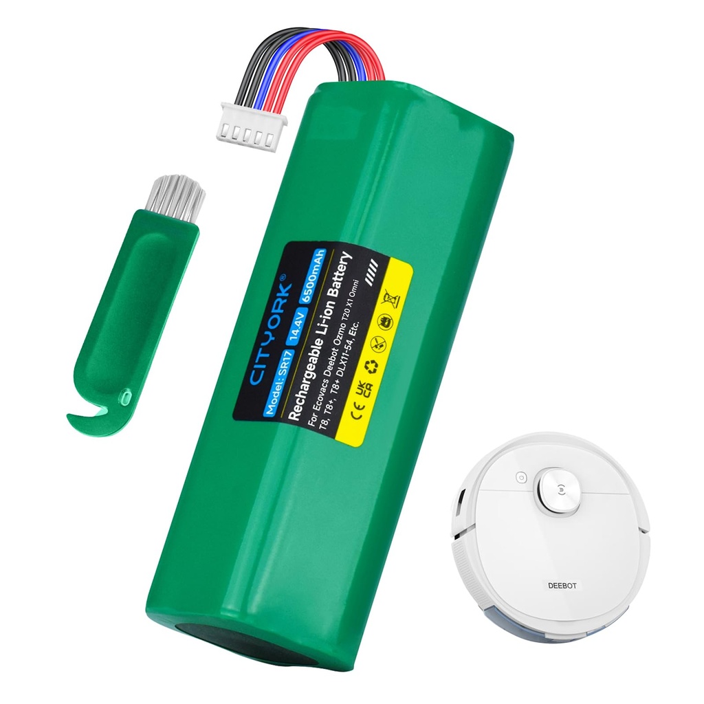 CITYORK 14.4V/6500mAh Replacement Battery for Ecovacs Deebot T9 T9+ T8 T8+ T10 T10+ AIVI/Ma