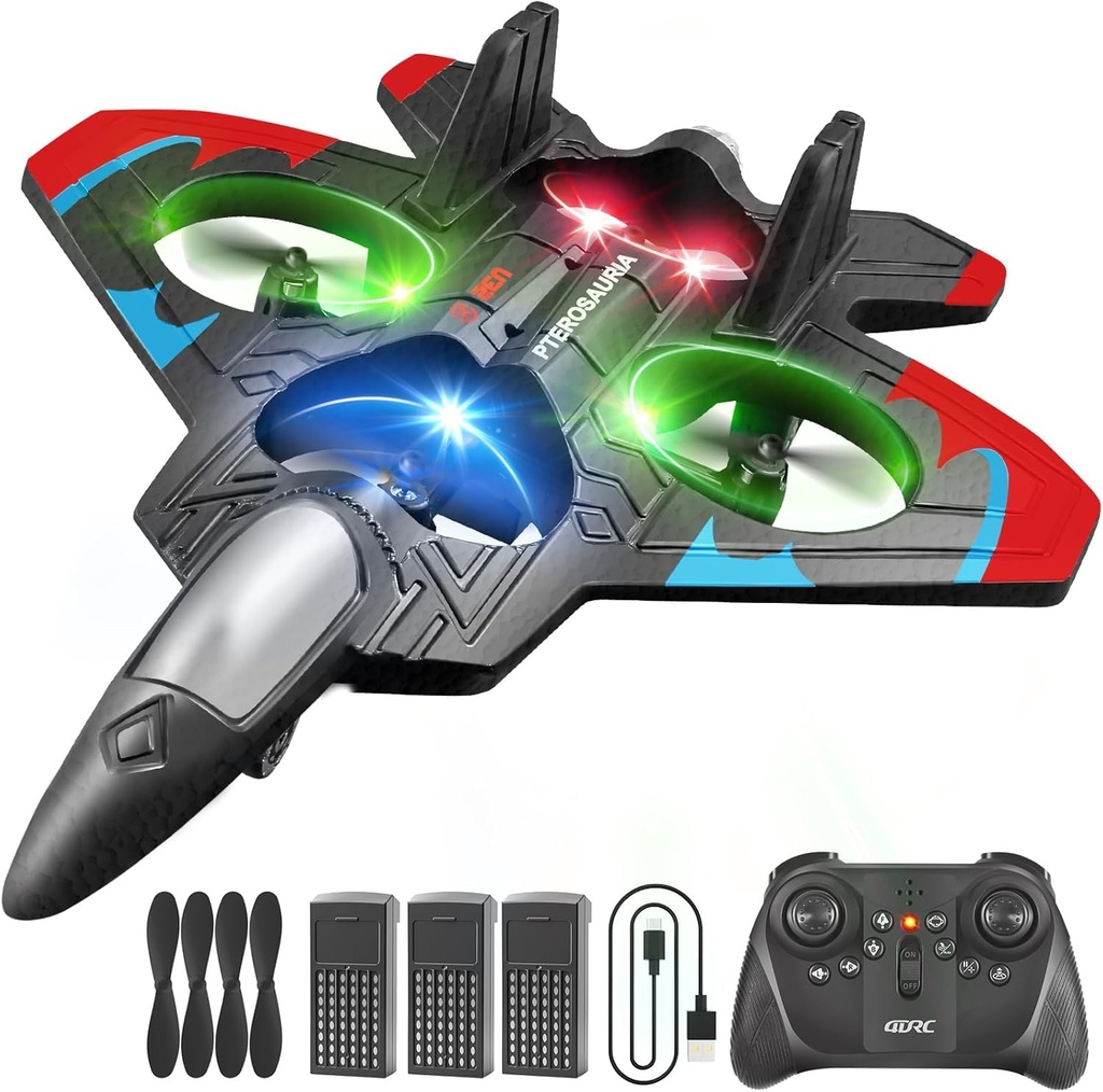 4DRC V32 Foam RC Planes with 3 Batteries, Remote Control Airplanes for Kids Adults 8-16, RC