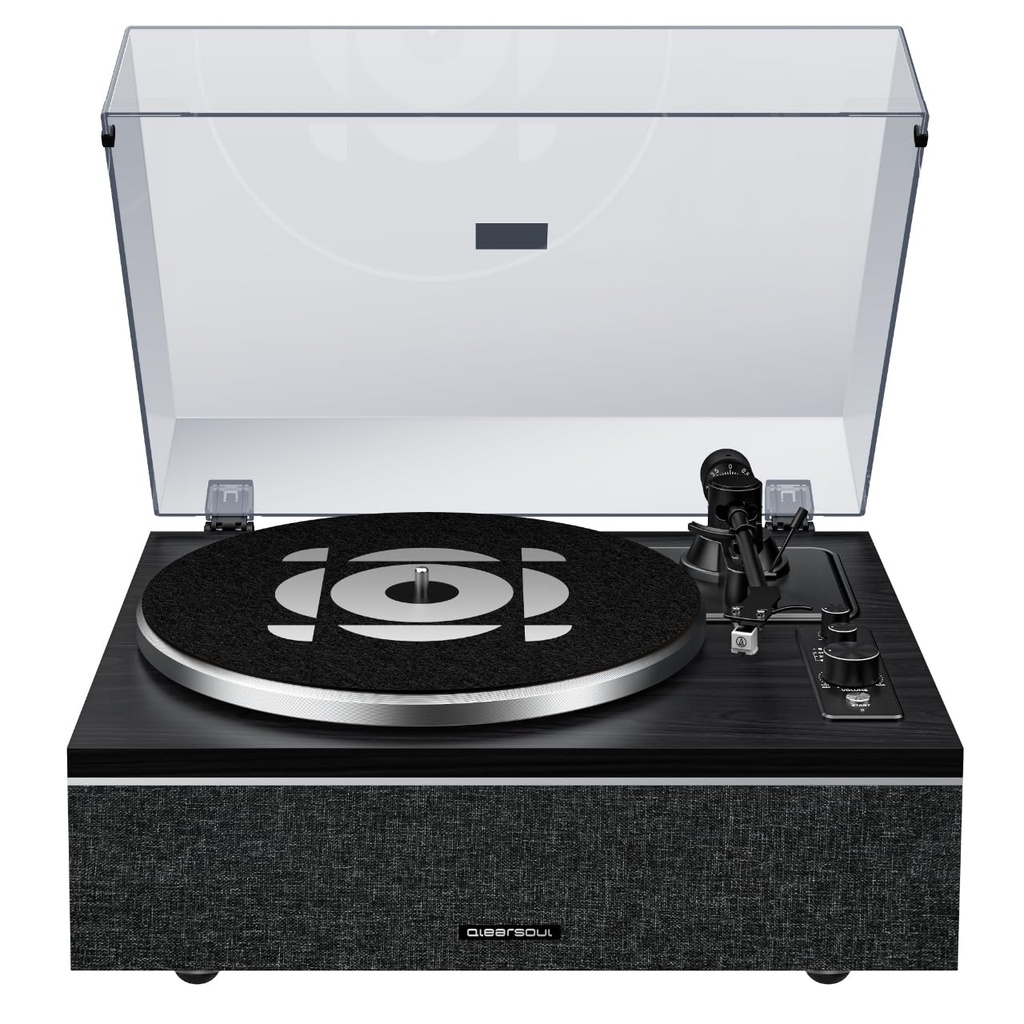 ONE-S Vinyl Record Player with Bluetooth Input/Output, All-in-One Vintage Turntable Built i
