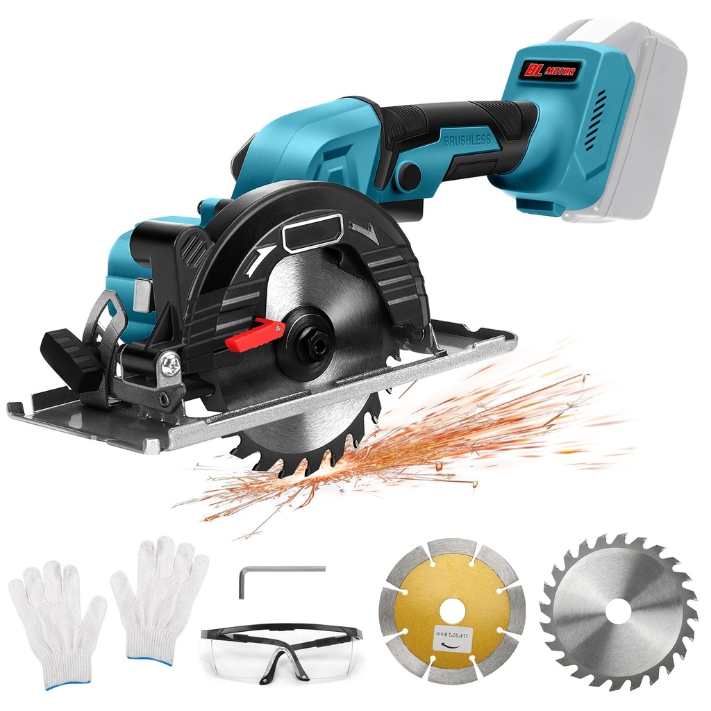 Roadtime 5 Inch Cordless Circular Saw for DeWalt 20 V Battery (without Batteries), Professio