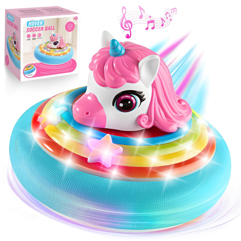 Hot Bee Unicorn Hover Football for Girls Ã¢Â€Â“ LED Light Up Air Power Football Toy, Musica