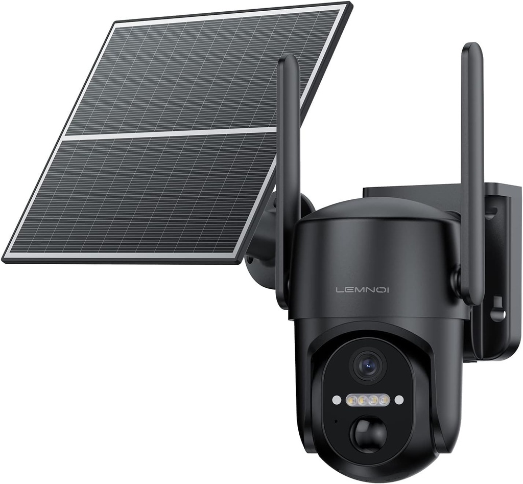 Lemnoi 4G LTE Solar Security Camera, 2K Outdoor Surveillance Camera with Pre-installed SIM C