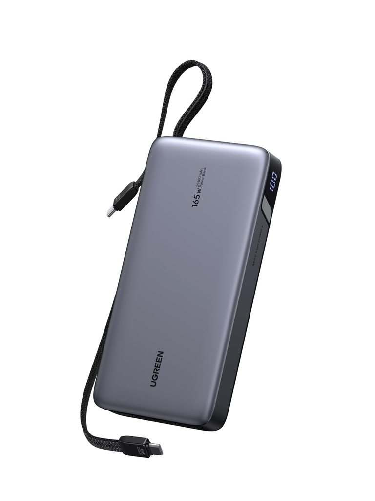UGREEN Nexode Power Bank 25000mAh 165W Fast Charging with 2 Built-in Cables 140W PD3.1 Lapto