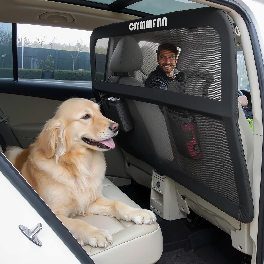 Dog Guard for Car Boot & Back Seat with Wider Coverage, Universal Fit Dog Barrier for Large