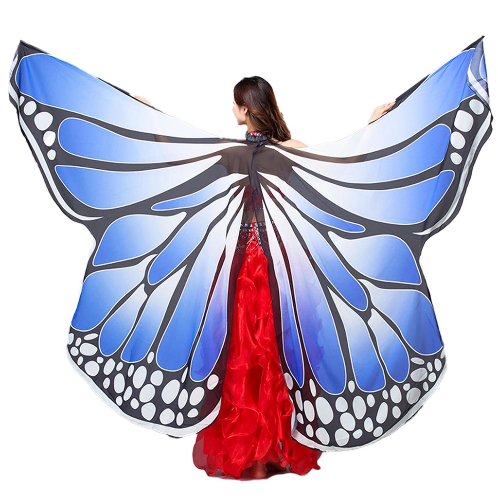 Baisdan Womens Butterfly Wings Halloween Butterfly Cloak Fairy Wing Cape for Carnival Chris