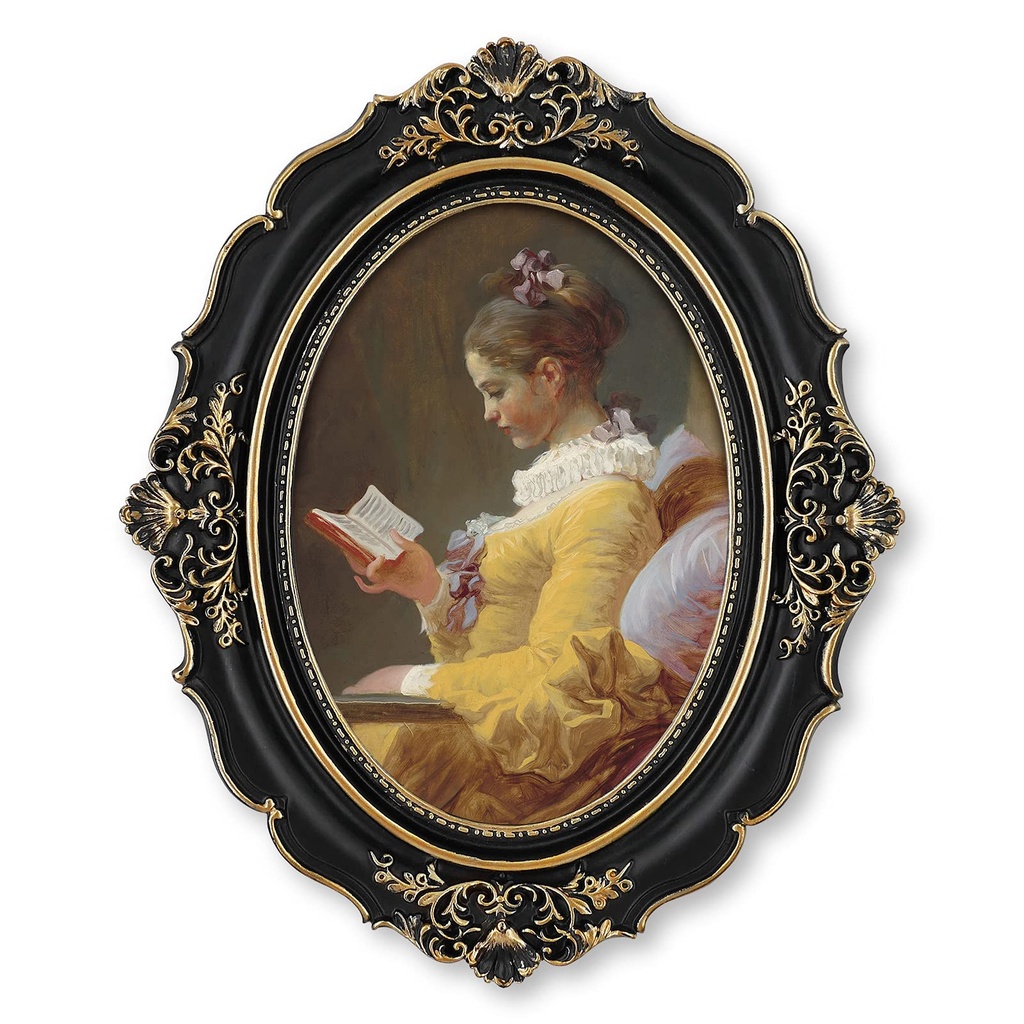 5x7 inch/13x18 cm Picture Frames Vintage Style Oval Frame with Glass, Wall and Tabletop Pho
