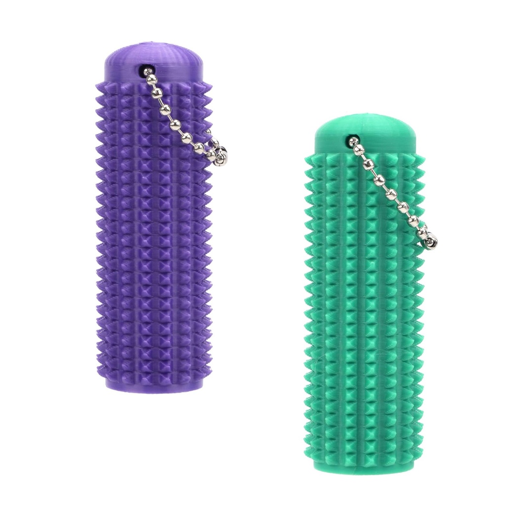 2pcs Spiky Grippie Textured Fidget Keychain, Raised Stim Sensory Toys for Anxiety Relief &