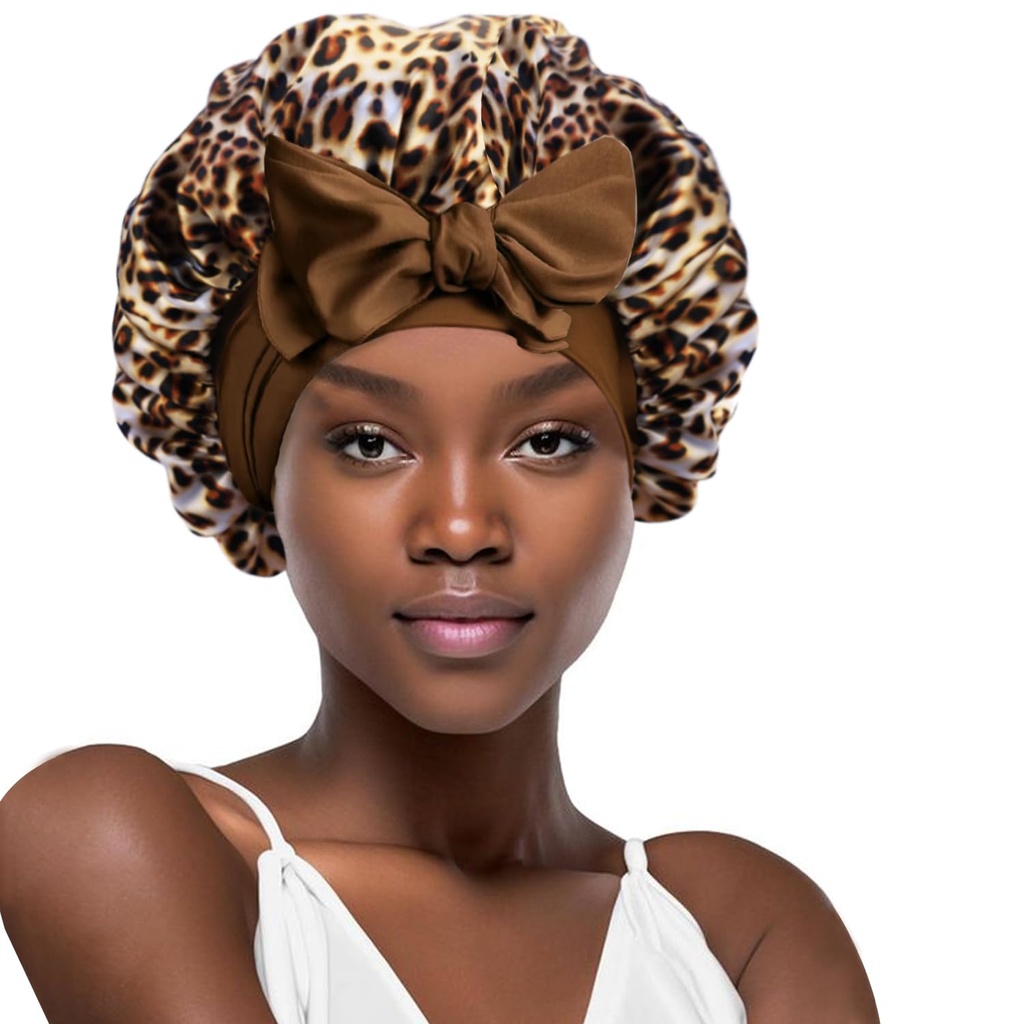YENTEN Women's Satin Silk Sleeping Cap with Adjustable Elastic Band for Curly Braids - Hair