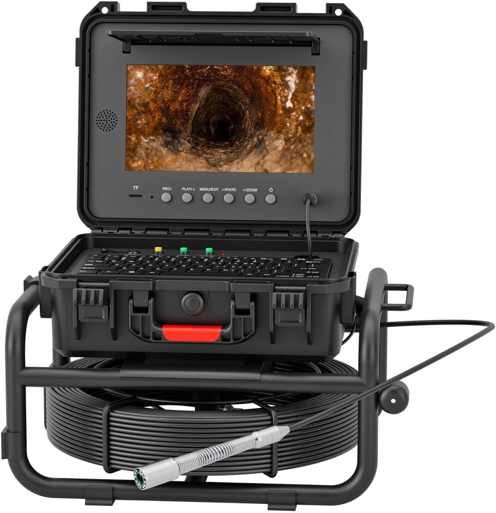 Sewer Camera Self-Leveling, Sanyipace Drain Camera with 512Hz Transmitter, Meter Counter