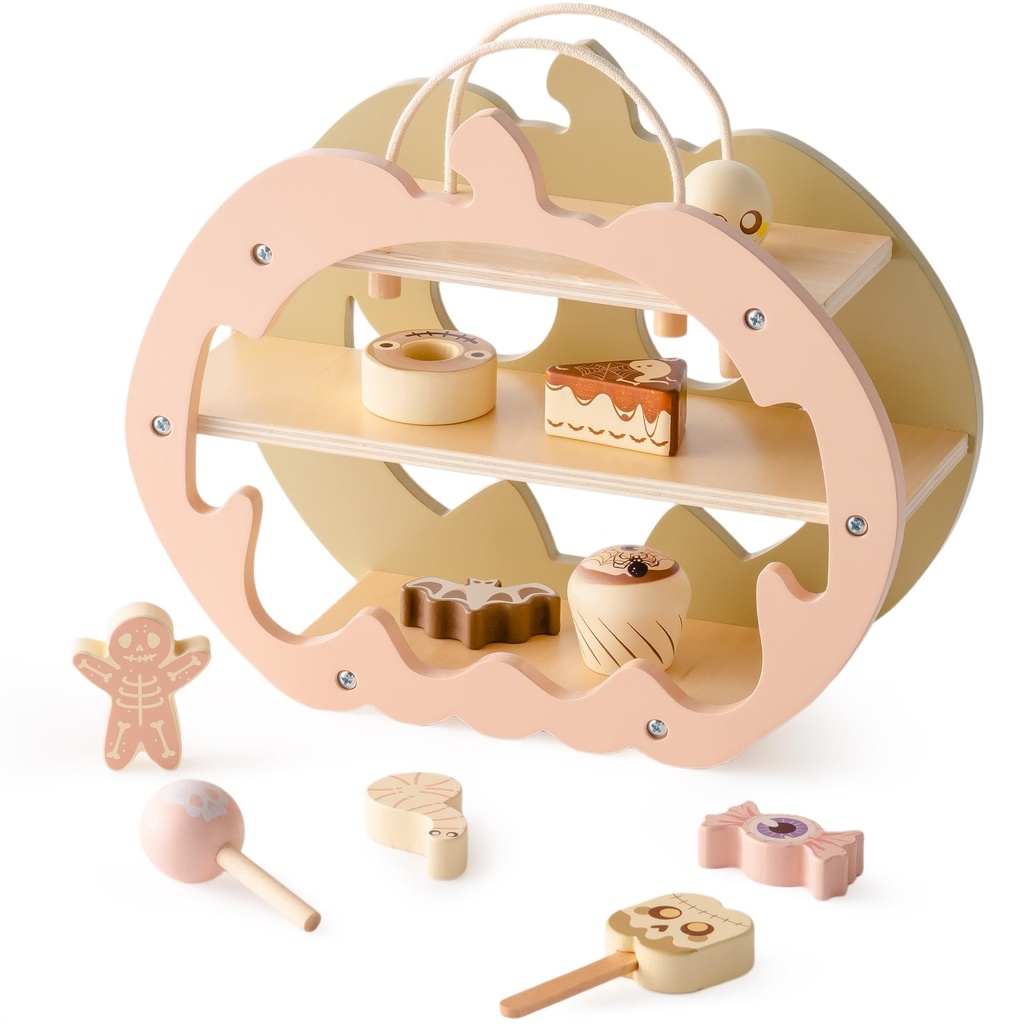 ROBUD Wooden Play Food Dessert Set for Kids, 11 PCS Toy Food Pretend Play Tea Party set with