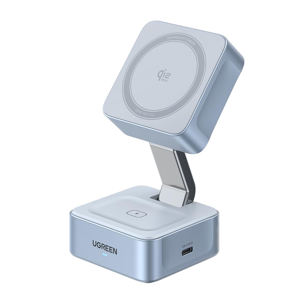 UGREEN 25W MagFlow for MagSafe Charger Qi2 Certified, 2-in-1 Wireless Charger Stand, MagSafe