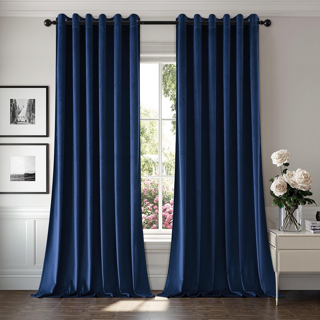 MIULEE Thick Velvet Curtains for Bedroom 2 Panel Set, Elegant Home Decor Room Darkening Velv