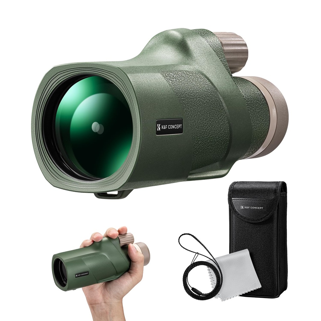 K&F CONCEPT 12X50 HD MonocularÂ´?Ã®Monoculars Telescope for Adults with BAK4 Prism & FMC Le