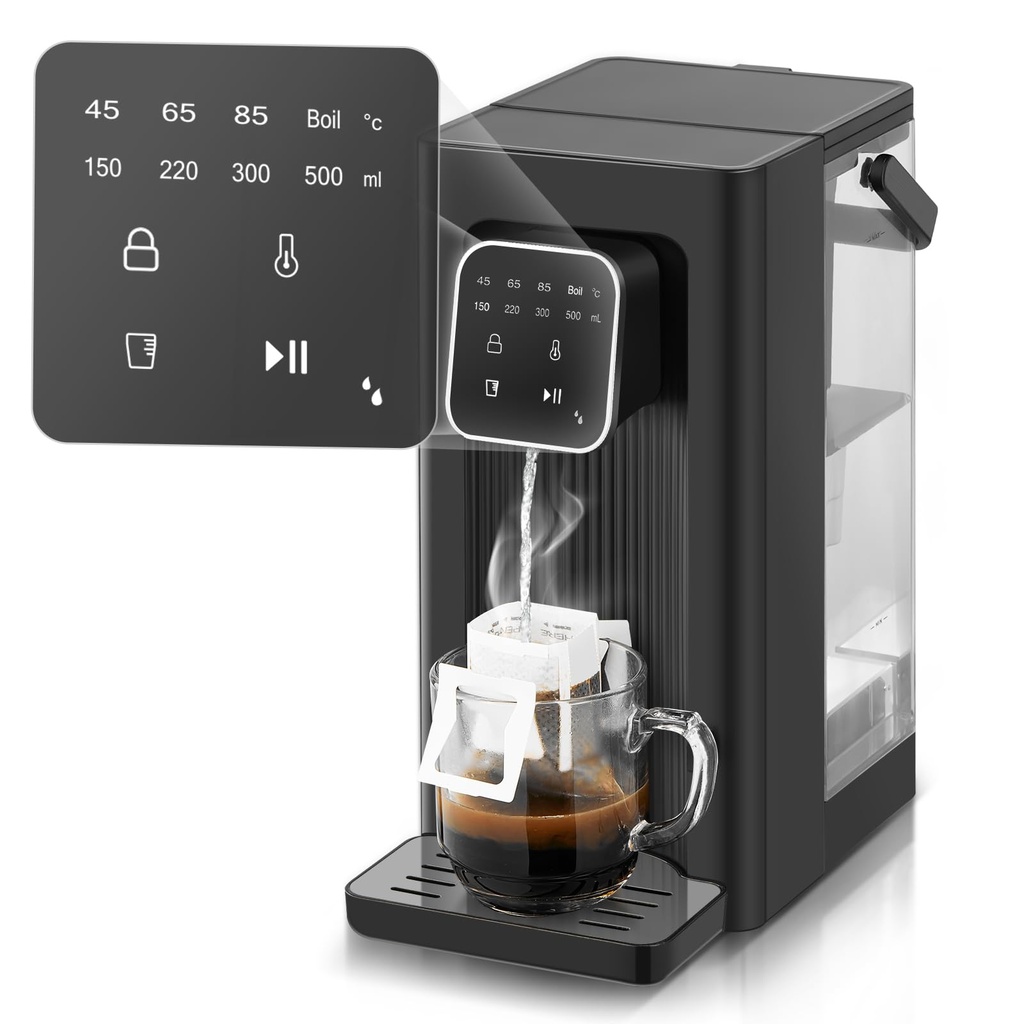 Instant Hot Water Dispenser, 4 Temp Settings (45C-100C),4 Volume Options(150ml-500ml),