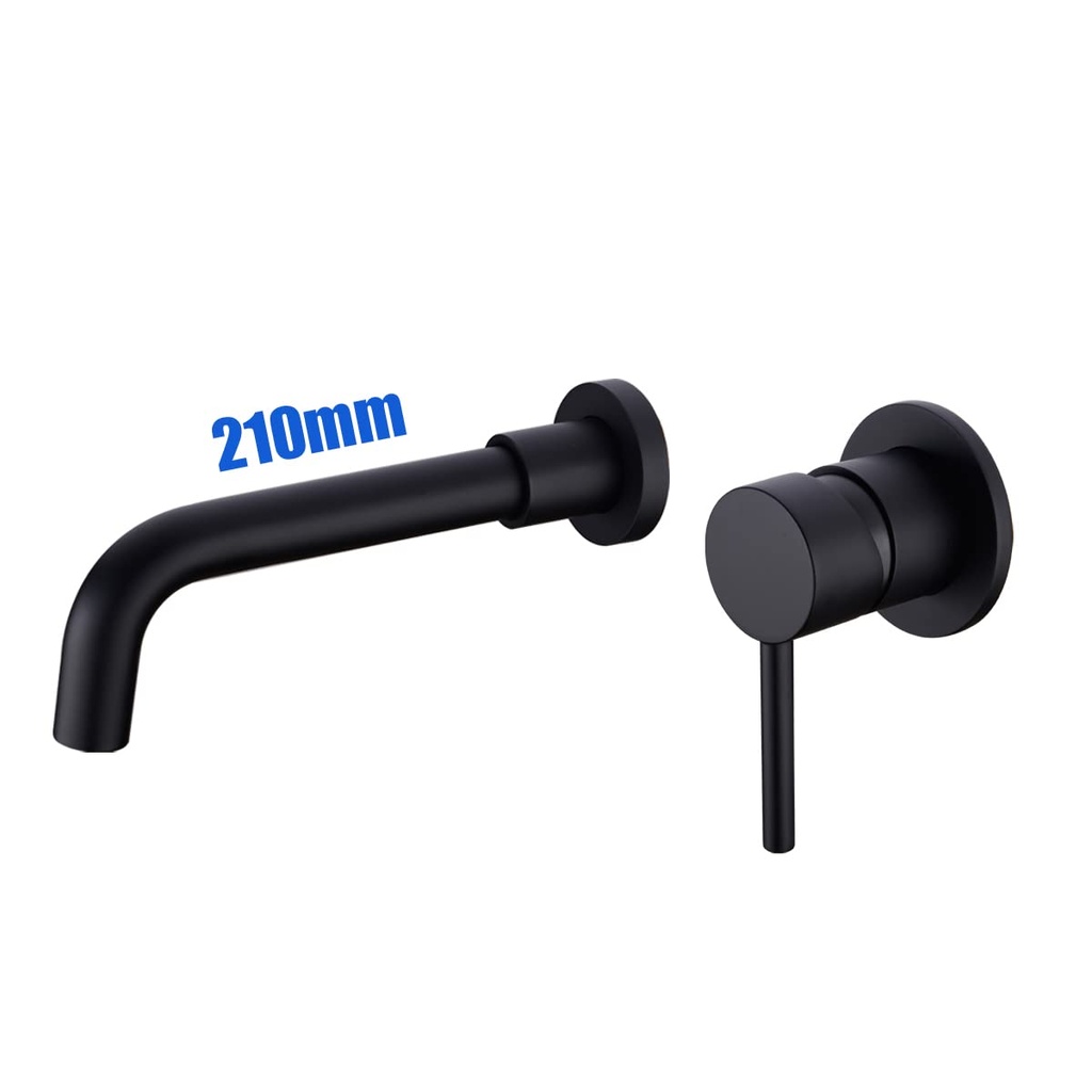 Brass Basin Mixer Tap 21CM Swivel Spout Wall-Mounted Concealed Bathroom Sink Faucet, Matte