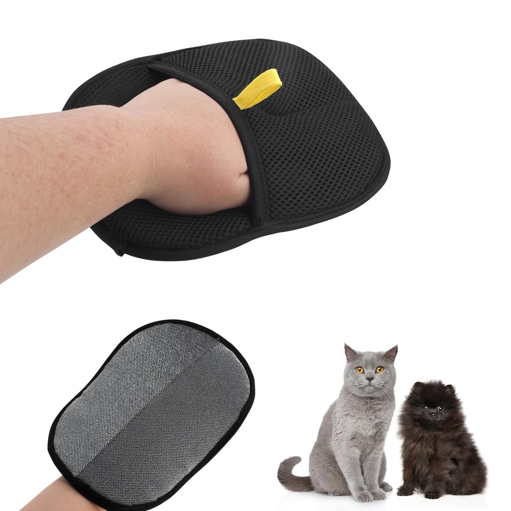 Gosknor Double-Sided Pet Grooming Gloves, Cat Grooming Gloves Dogs Bathing Hair Remover Glo