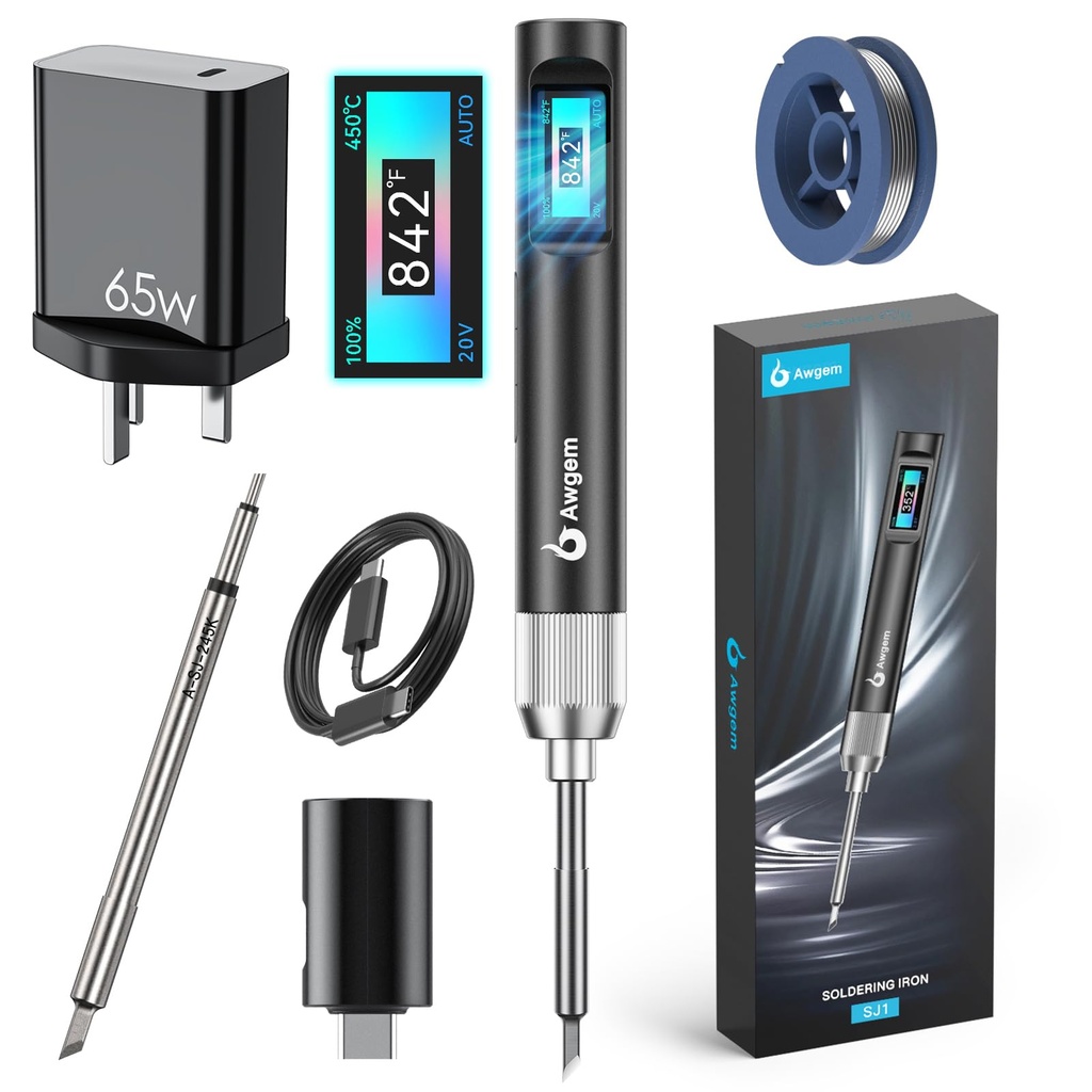 Awgem Portable Soldering Iron Kit, 100W with C245I Tip, 2S Fast Heating (390??F-840Ã”Ã¤Ã«),