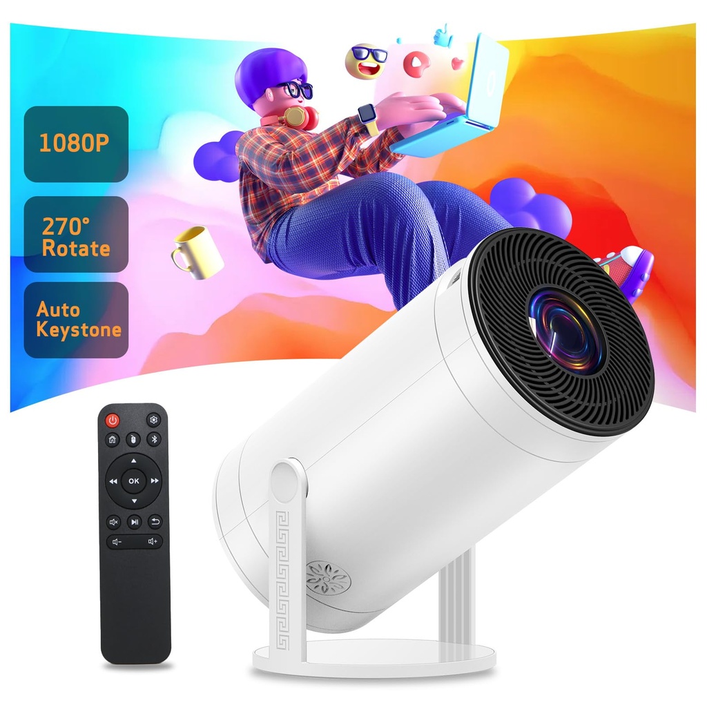 Weelikeit 2024 Upgraded 4K Mini Projector with Speaker for Home Bedroom Movie, Native 1080P