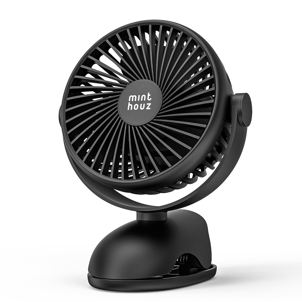 Minthouz Clip on Fan, 7200mAh USB C Rechargeable Battery Operated Fan, 4 Speeds & 360?? Rot