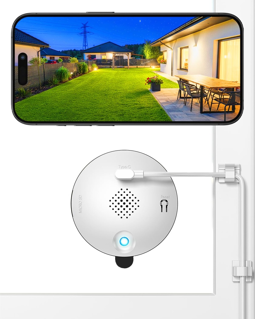 SYMYNELEC Window Cameras for Home Security: Indoor Camera for Outdoor Monitoring with 2K Fu