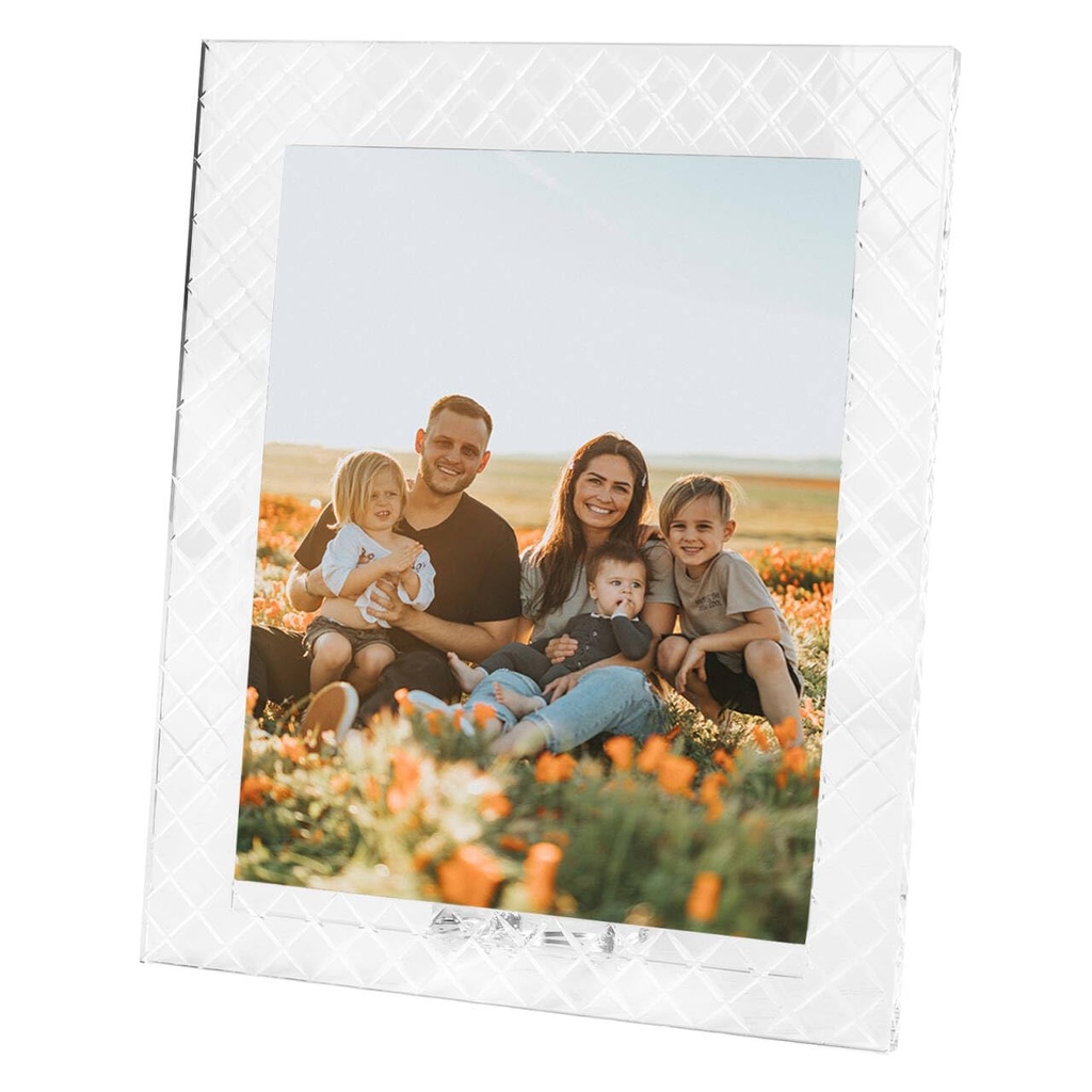 DONOUCLS Crystal Picture Frame, Luxury Handcrafted Photo Frame for Wedding & Anniversary