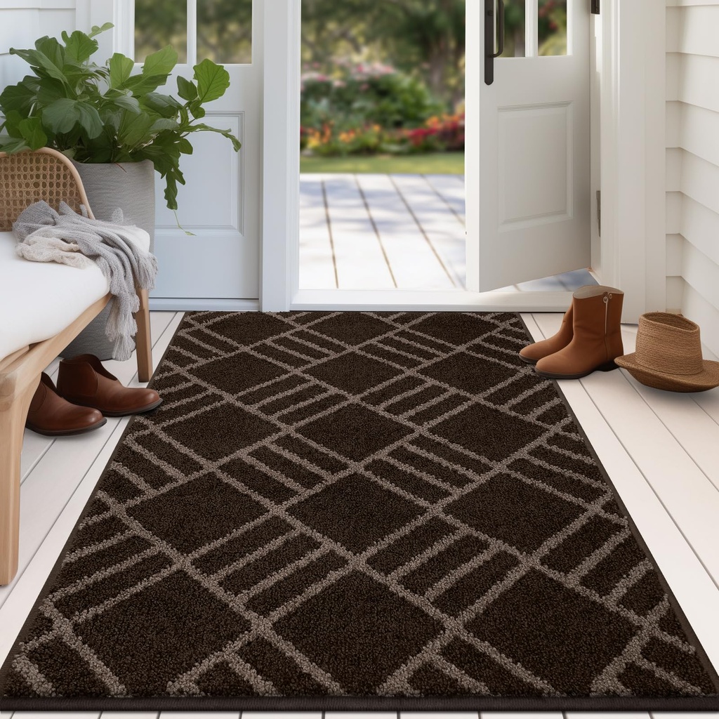 DOMUSTEX Indoor Door Mat 86 x 150 cm, Dirt Trapper Entryway Rug, Inside Washable Area Rug f