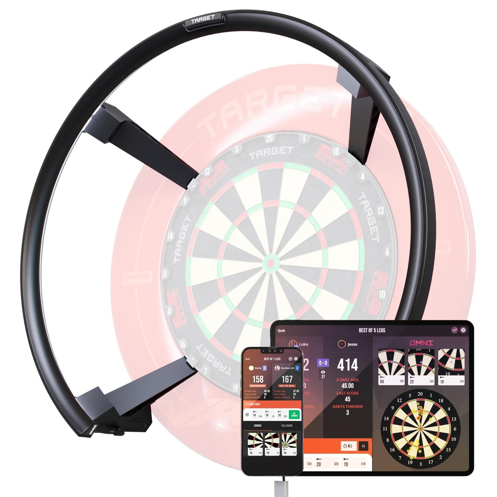 Target Darts Omni Dartboard Auto Scoring Ring with LED Lights | Dart Board Score Camera
