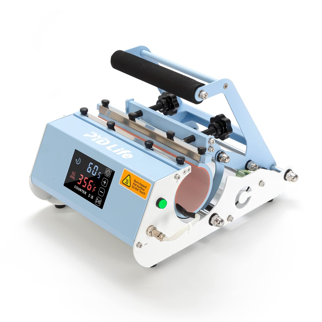 PYD Life 220 V Tumbler Heat Press Machine Light Blue Mug Press Machine Touch Screen for 30