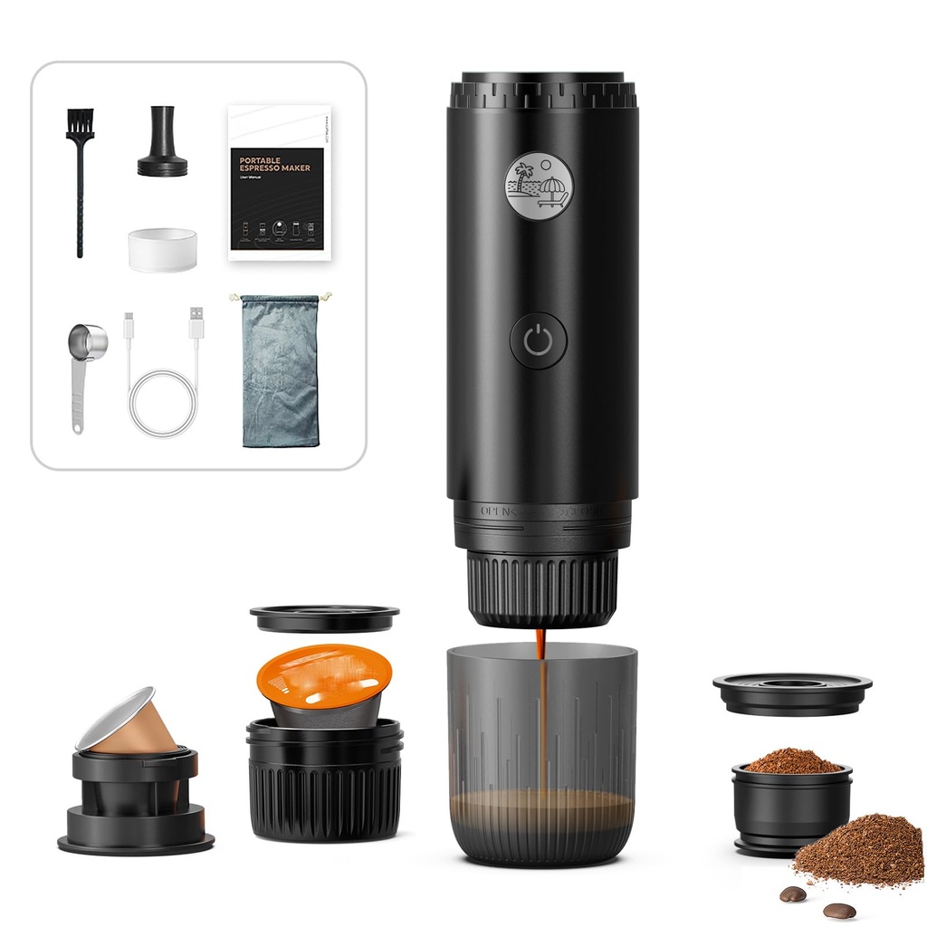 HAILASRE Portable Espresso Machine,20Bar,7800mAh Rechargeable,3-in-1 for NespressoÃ’Ã‡Ã¼DG