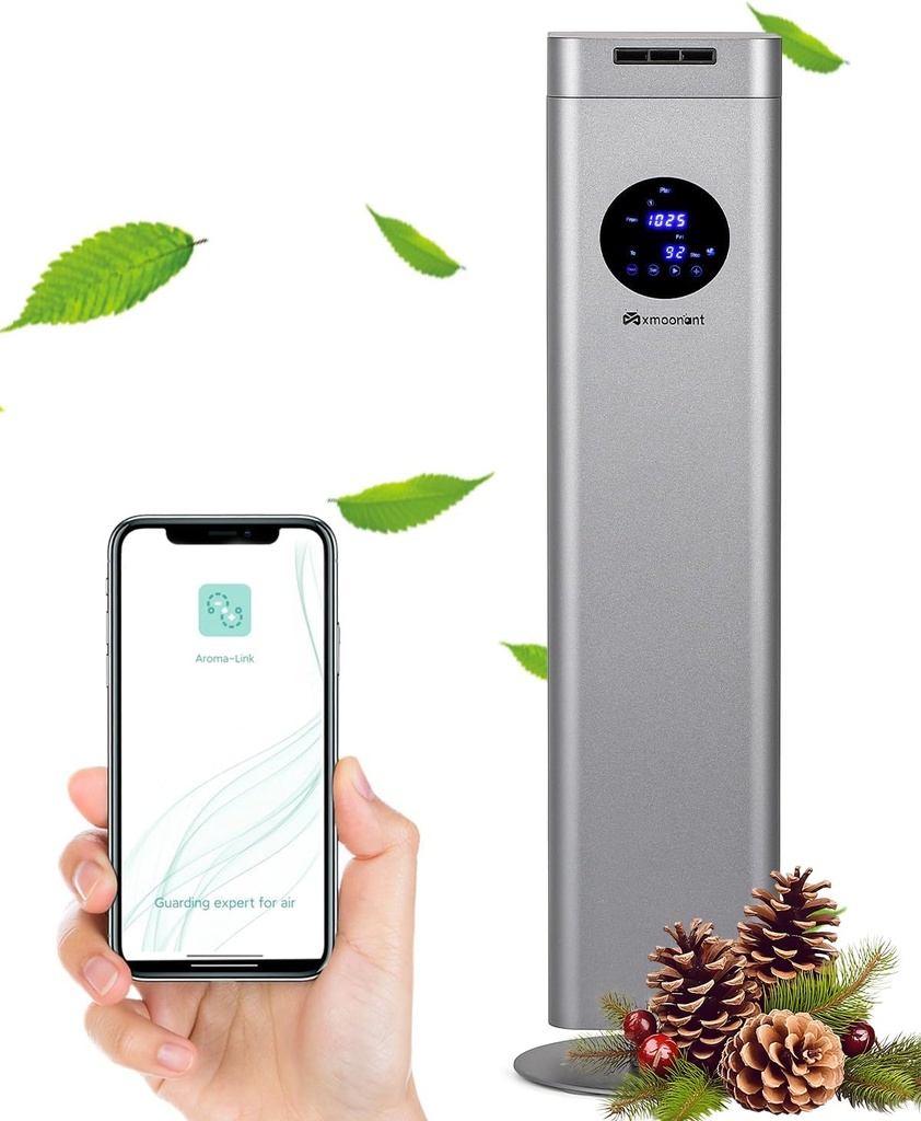 Mxmoonant Scent Air Machine for Waterless Essential Oil, 3000m?? Covering, 1500ml Oil Bottl