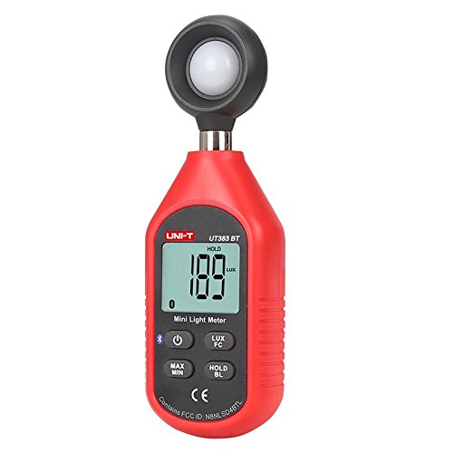 UNI-T UT383BT Smart Light Meter, Bluetooth Lux Tester 0.01 to 200,000 Lux, with UT-TAG App f