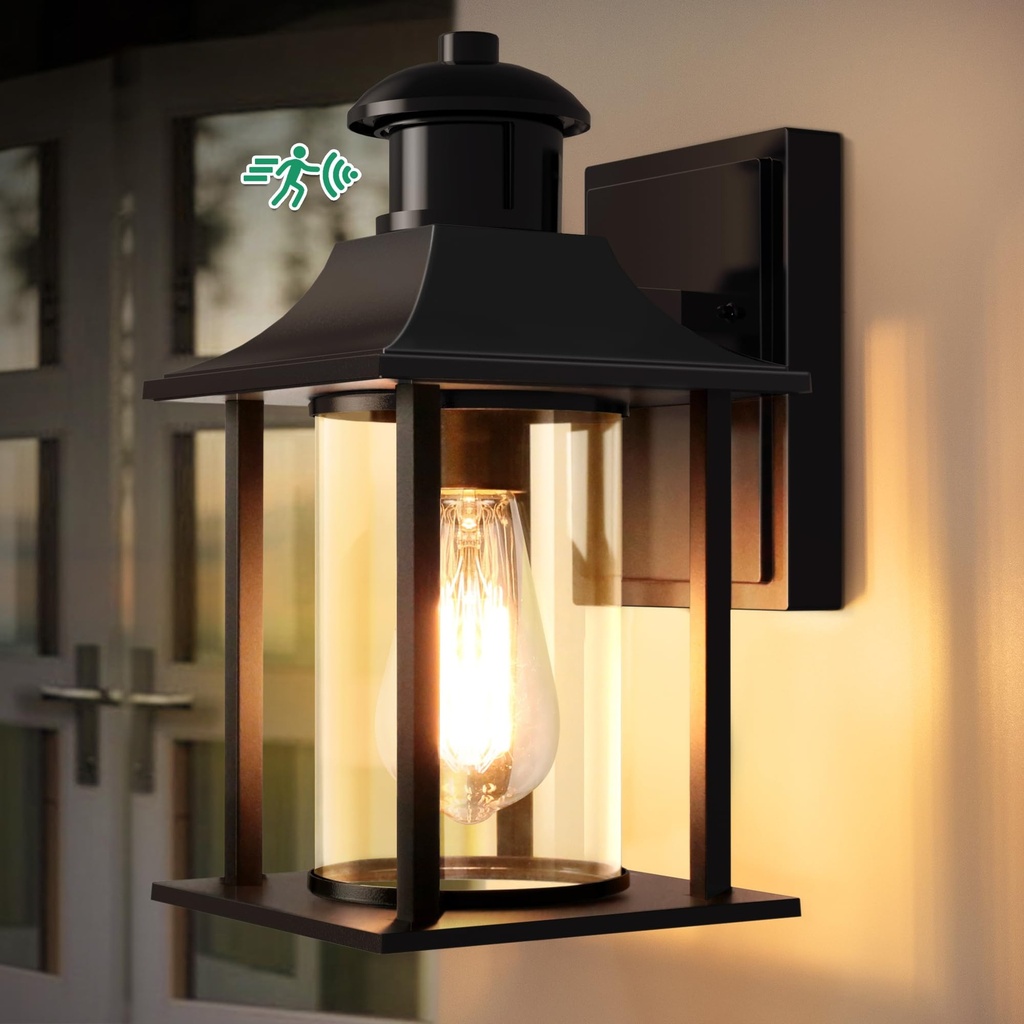 Lamomo Outdoor Wall Light,Motion Sensor Light Outdoor with Bulb,Waterproof Aluminum Security