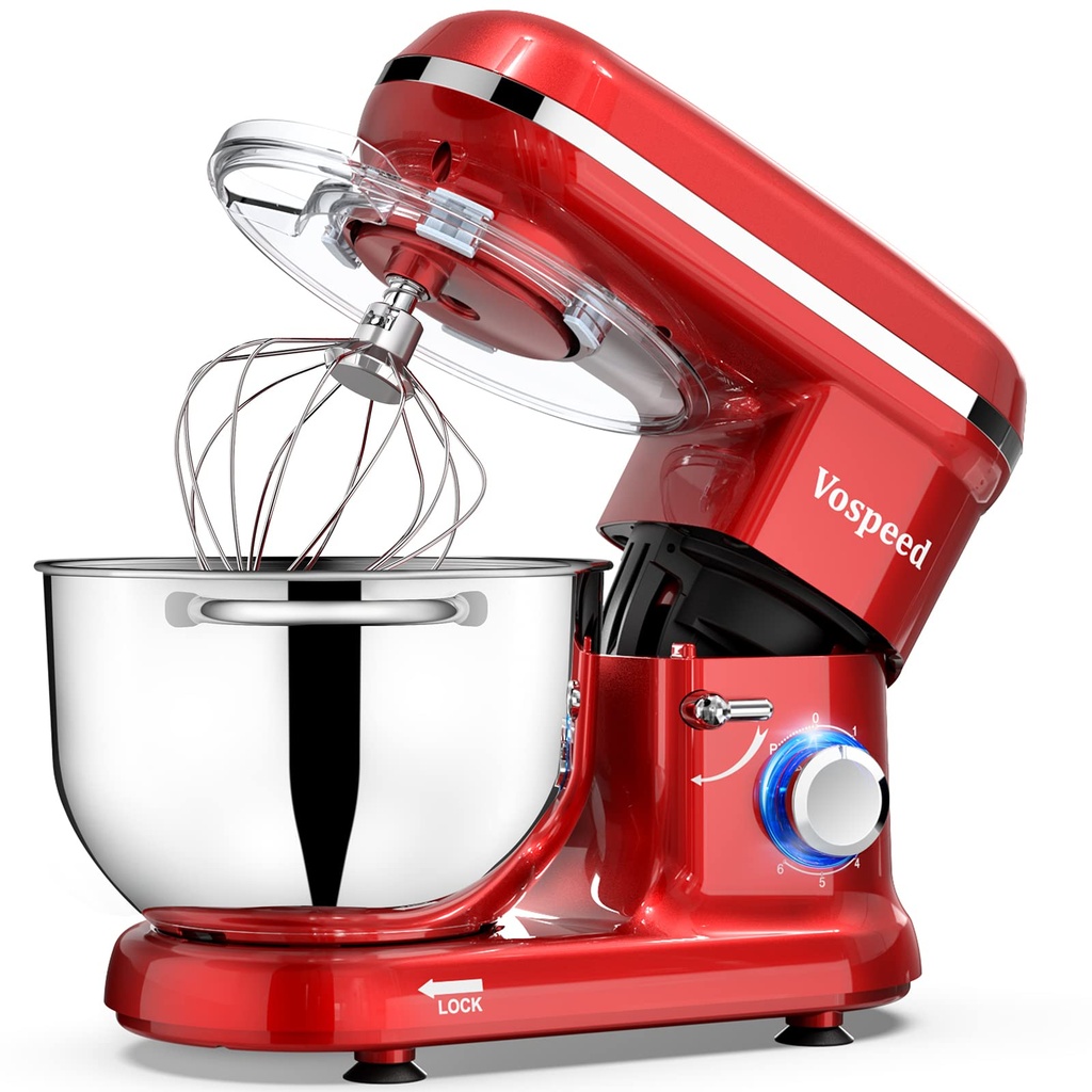 Stand Mixer, Vospeed Food Mixer Dough Blender, 6.2L Electric Cake Mixer with Bowl, Beater, H